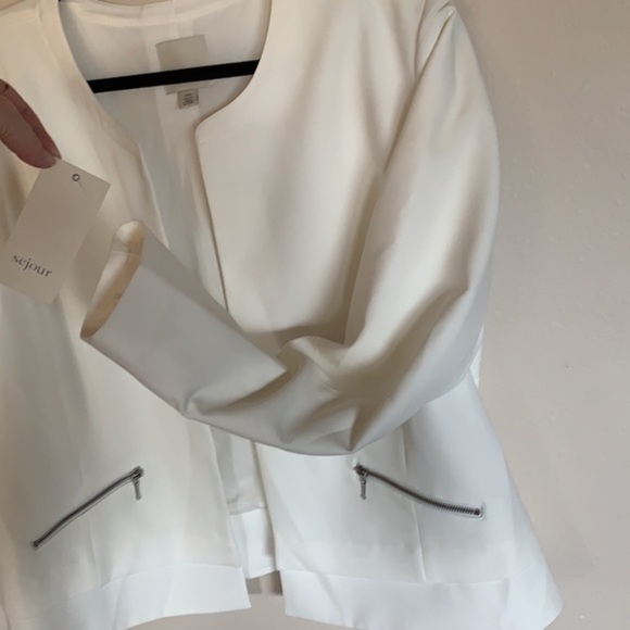 Oversized Blazer Nordstrom Fully Lined cream Blazer Jacket Zipper Pocket… - Picture 4 of 13